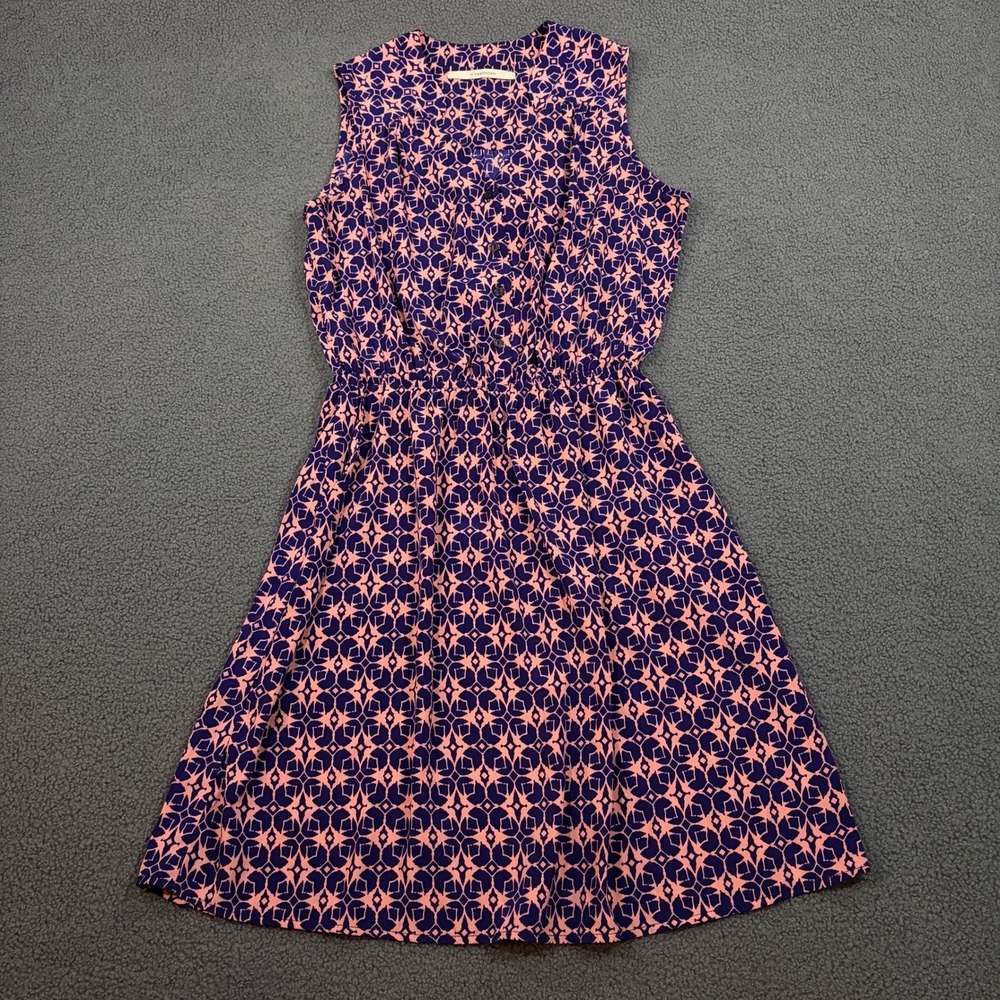 41 Hawthorn Dress Womens M Purple Pink Geometric Sleeveless Elastic Waist 148-01